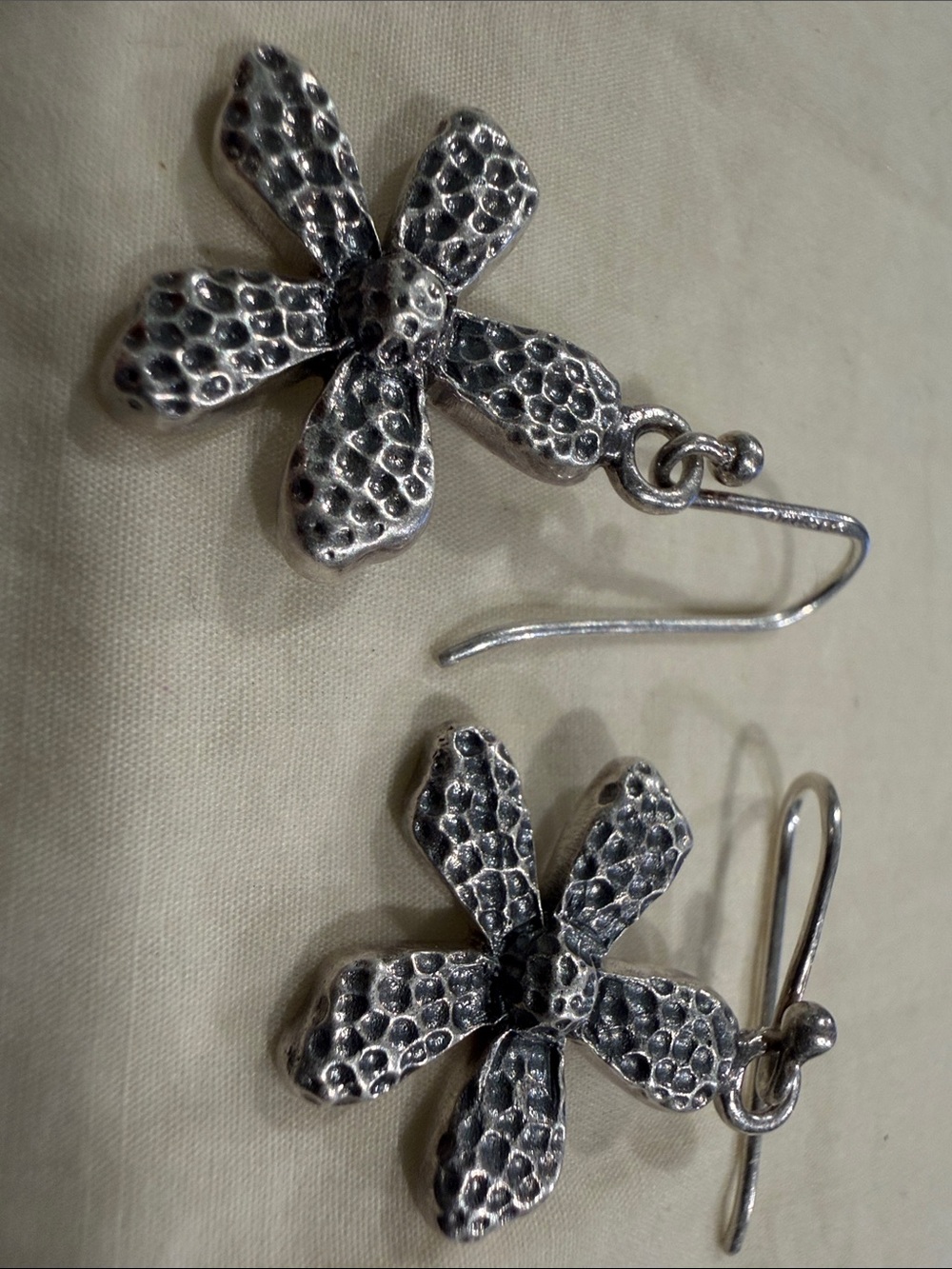 Silpada -925  Silver Floral Drop Earrings - Silver Flower Dangles